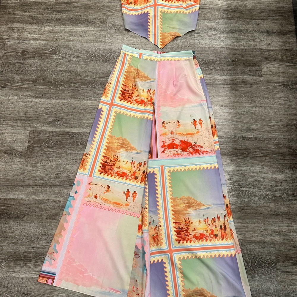 Women’s 12th Tribe Kira Printed Pull On Pants & Strapless Bandana Set - S/M